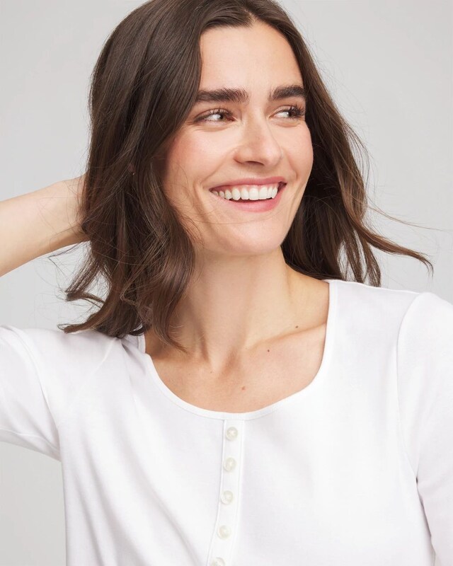 Pima Cotton Henley Tee - image 4